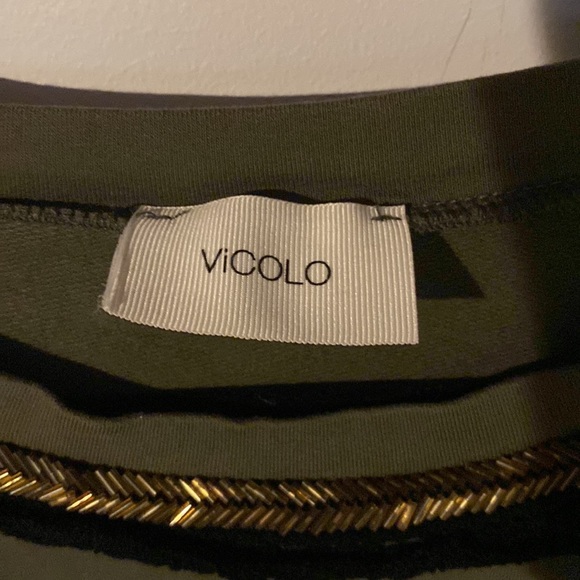 T-shirt sweater green with tie waist - Picture 2 of 5